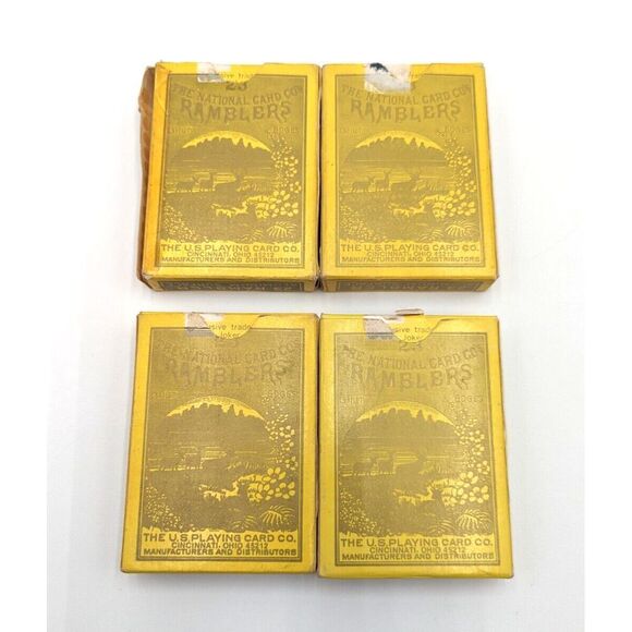 Ramblers 23 Blue/Red Seal Long Flap Cincinnati Ohio Playing Cards Lot of 4 READ - Picture 2 of 5